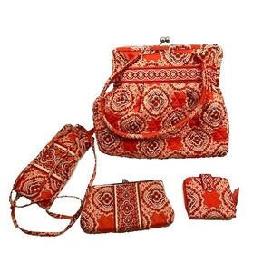 Orange Vera Orange Vera Bradley 4 piece set purse, wallet, crossbody, coin purse
